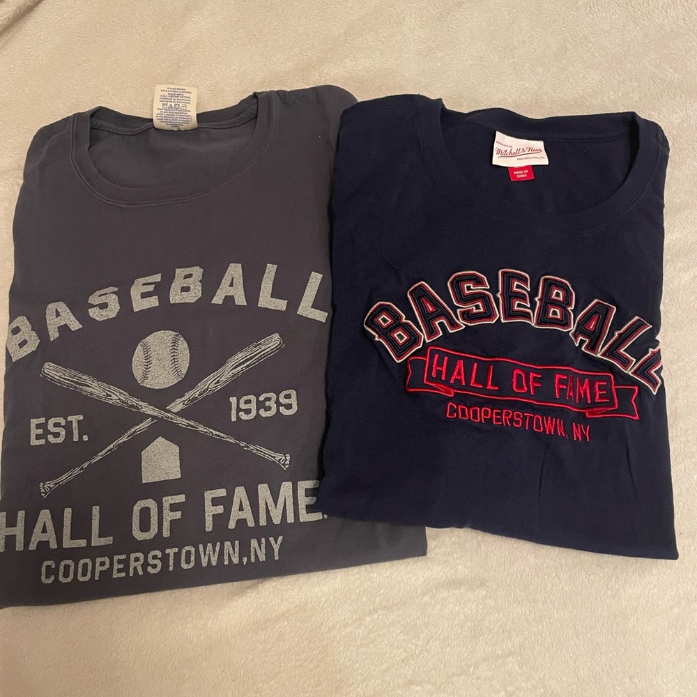 2 Mens Cooperstown Hall of Fame t-shirts
